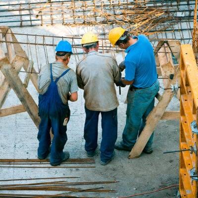 Construction worker working on a construction site